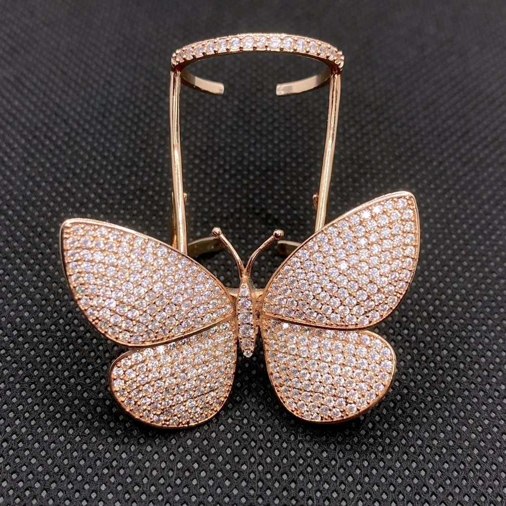Rose gold butterfly ring
